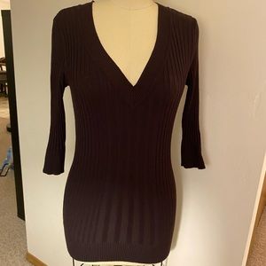 Dark Brown Form-Fitting Sweater